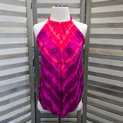 Women's UPF 50 High Neck Angled Tankini Top | Aqua Green | Medium
