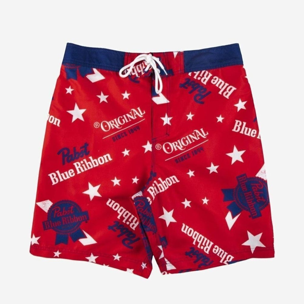 Pabst Blue Ribbon Elastic Board Swim Shorts 8.5"  | XXL