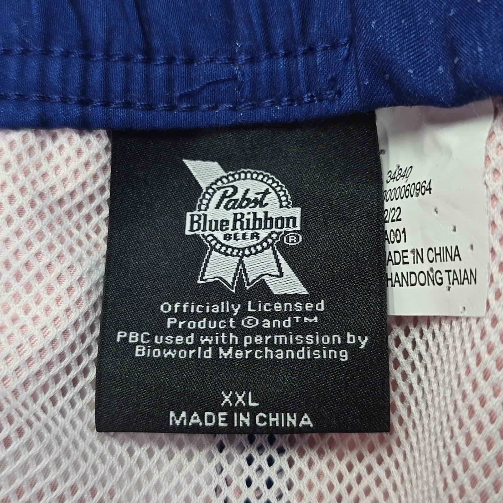 Pabst Blue Ribbon Elastic Board Swim Shorts 8.5"  | XXL