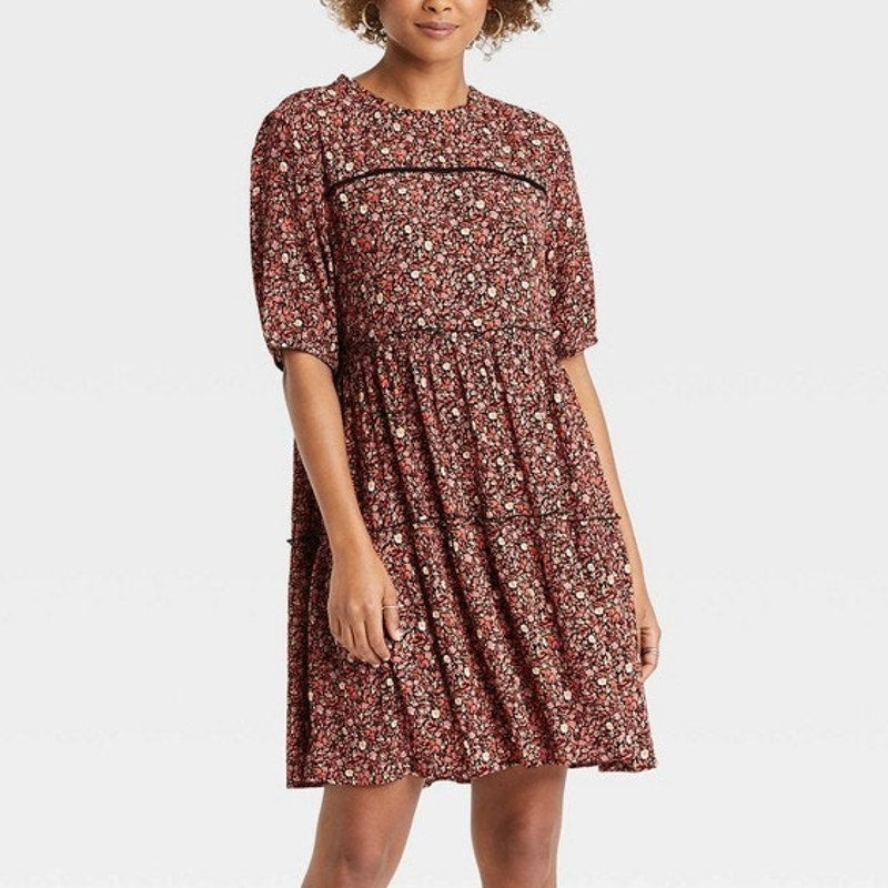 Women's Short Sleeve Tiered Dress | Knox Rose | Medium