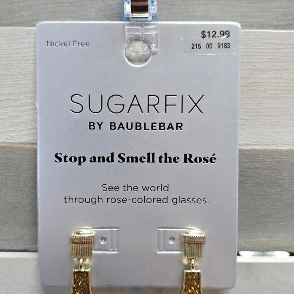 Rosé Bottle Drop Earrings - Rose Pink | SUGARFIX by BaubleBar