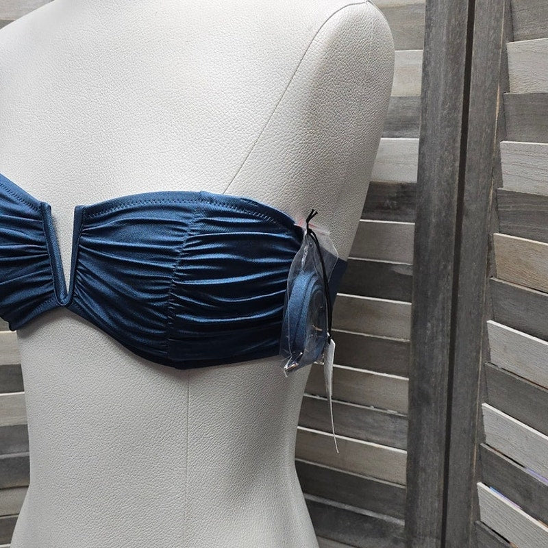 Women's V-Wire Shirred Bandeau Bikini Top | Shade & Shore
