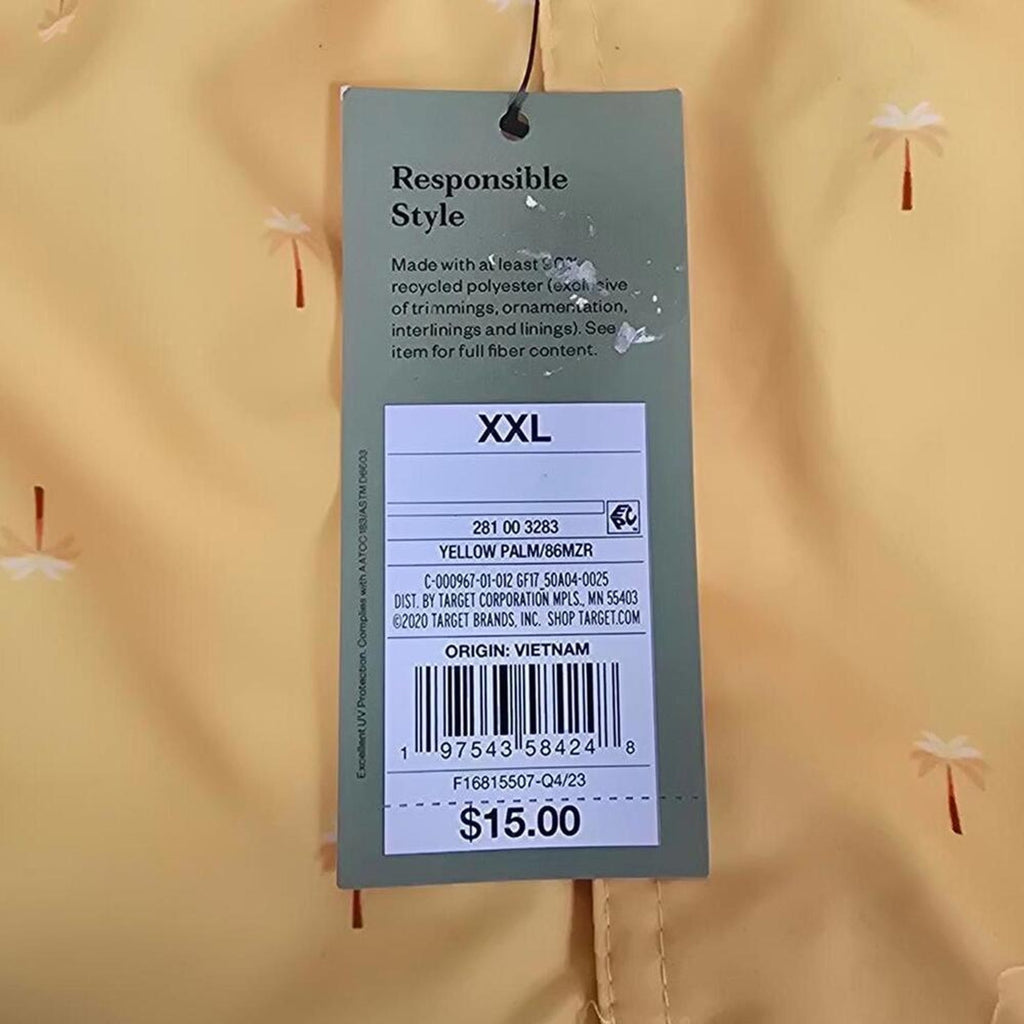 Men's Yellow Swim Trunks with Palm Trees | Goodfellow & Co | XX Large