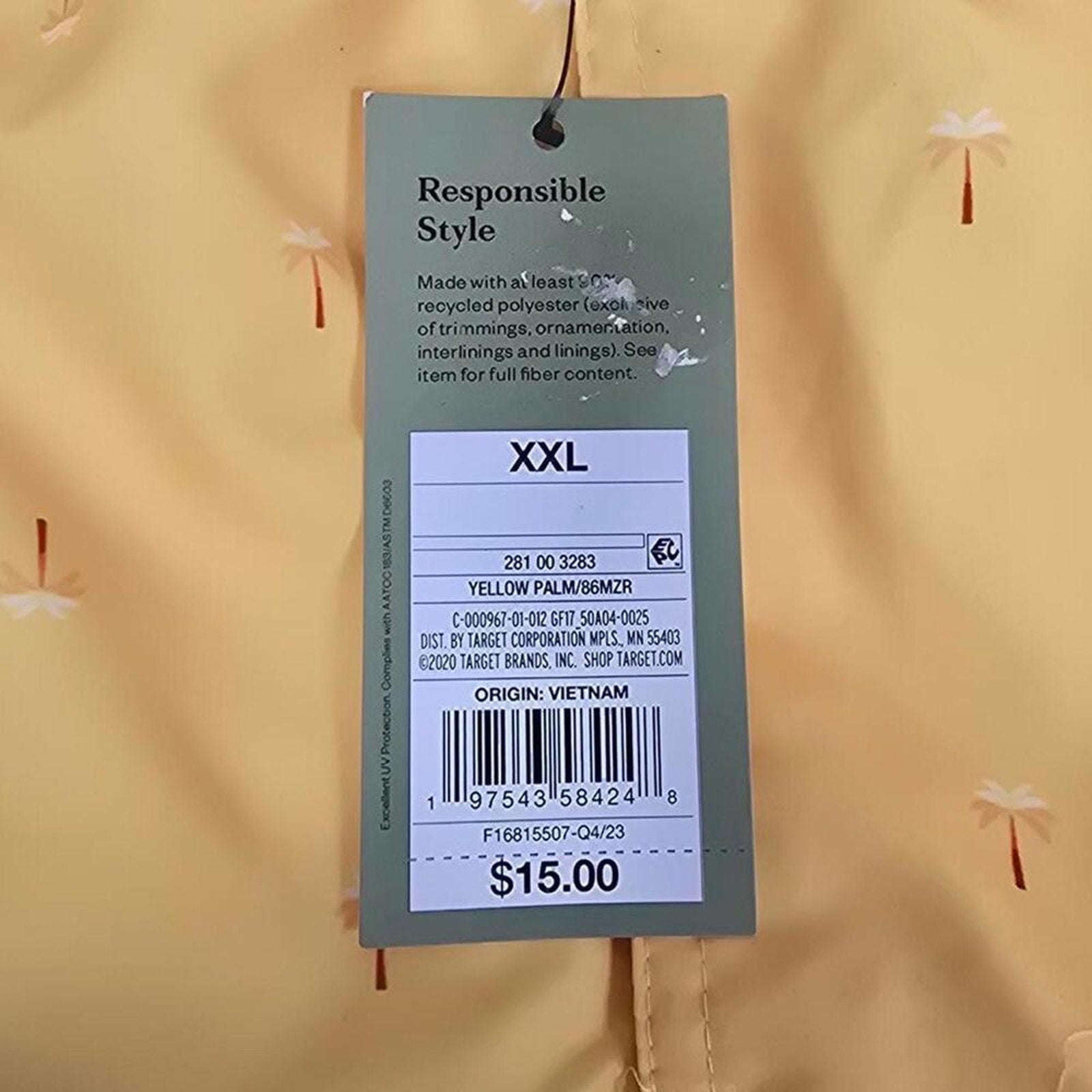 Men's Yellow Swim Trunks with Palm Trees | Goodfellow & Co | XX Large