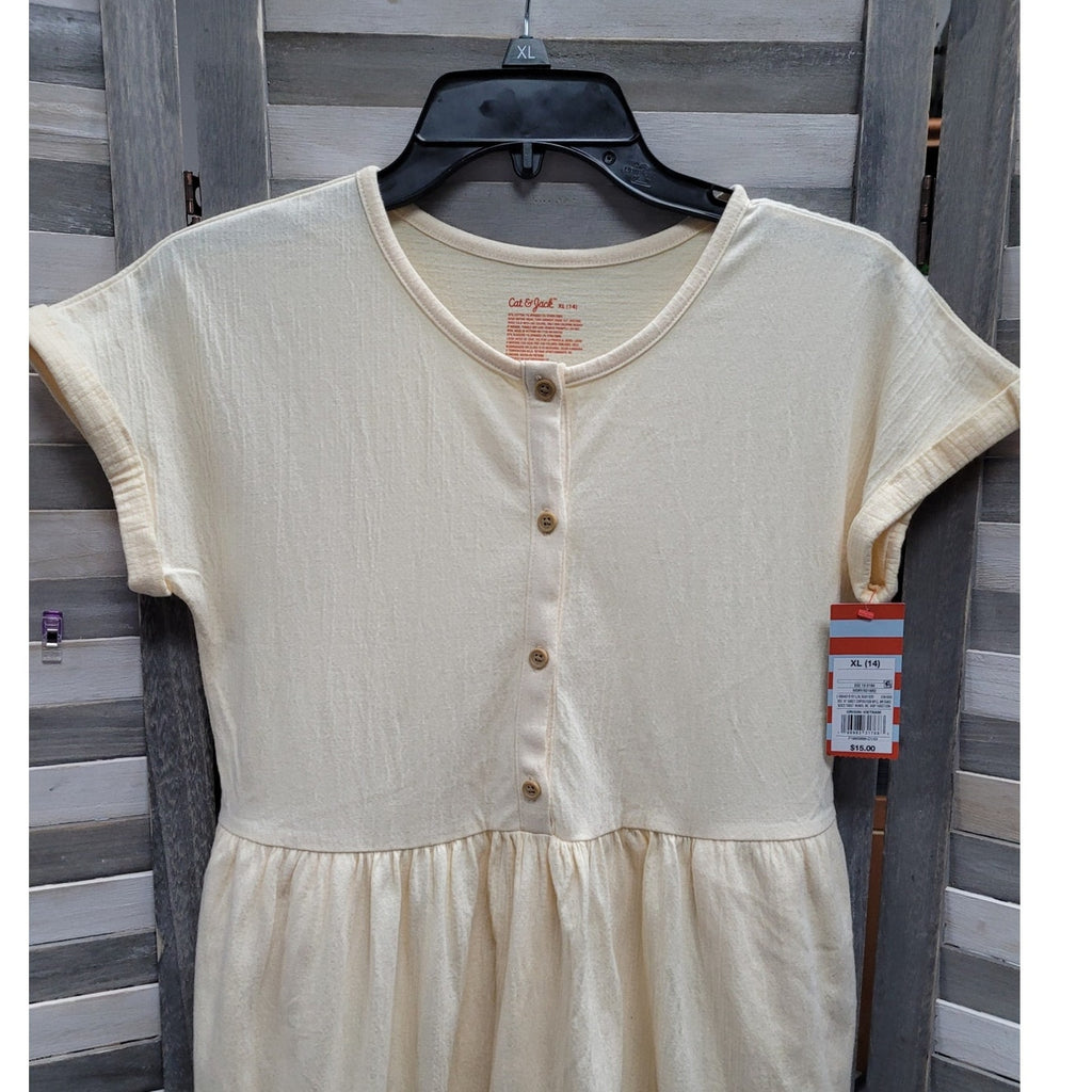 Girls' Ivory Cap Sleeve Dress | Cat & jack | X Large (14)