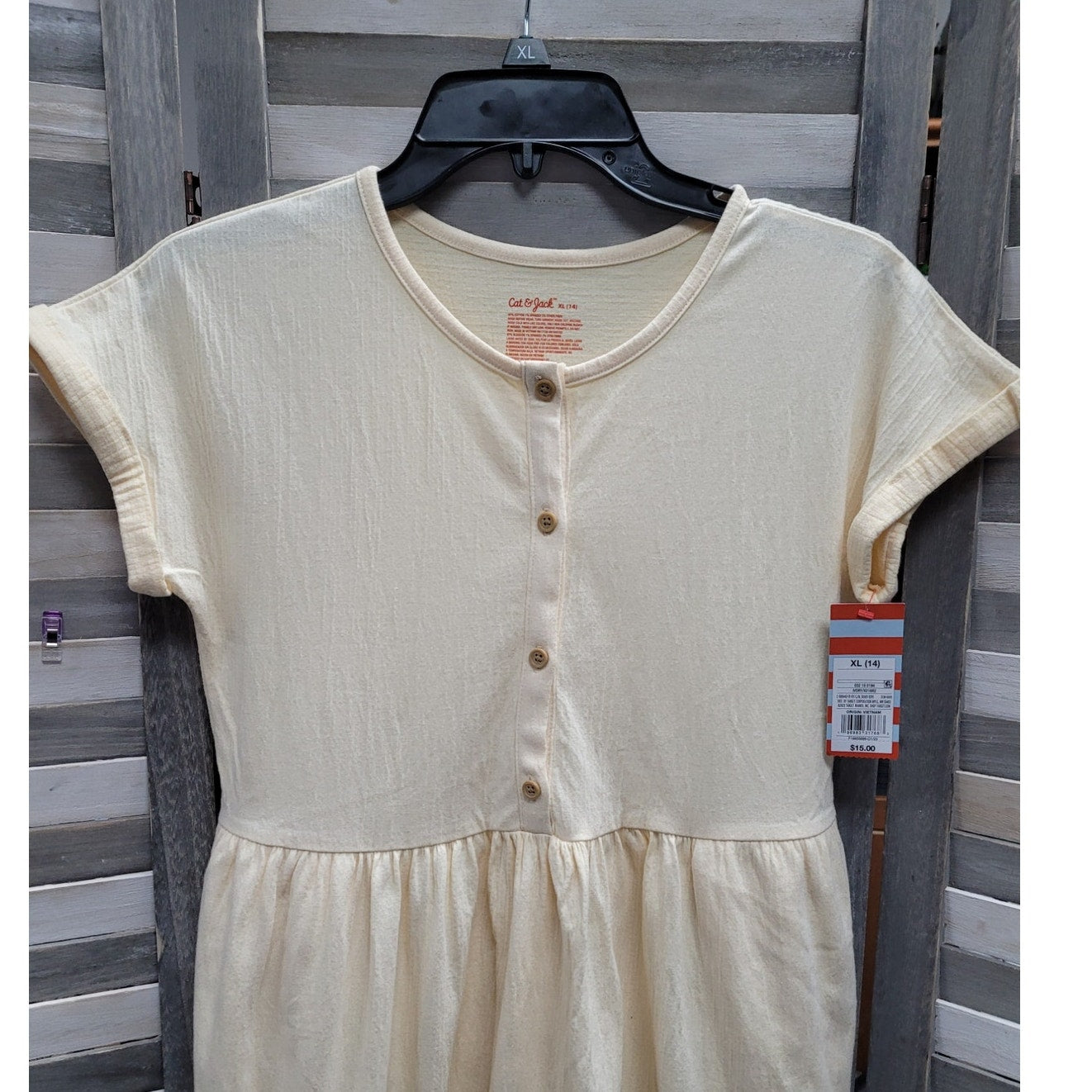 Girls' Ivory Cap Sleeve Dress | Cat & jack | X Large (14)