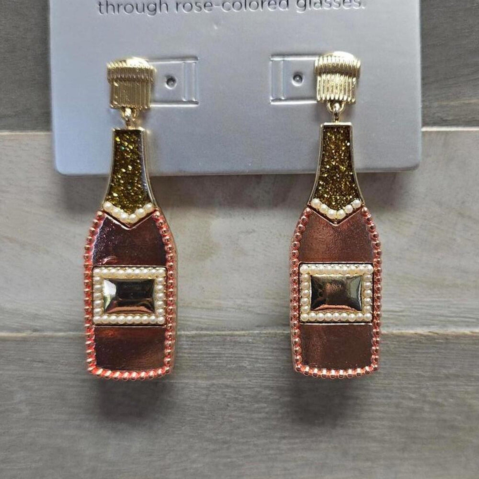 Rosé Bottle Drop Earrings - Rose Pink | SUGARFIX by BaubleBar