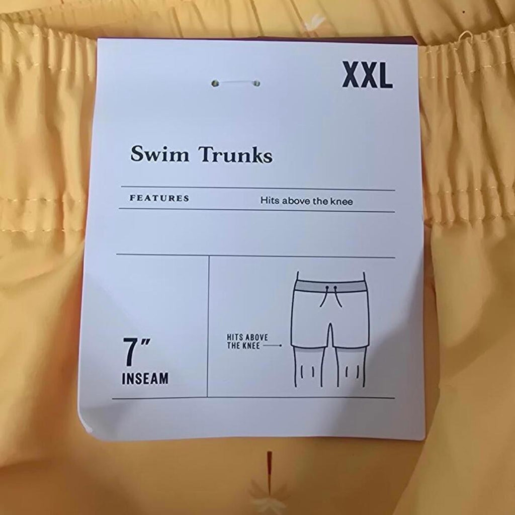 Men's Yellow Swim Trunks with Palm Trees | Goodfellow & Co | XX Large