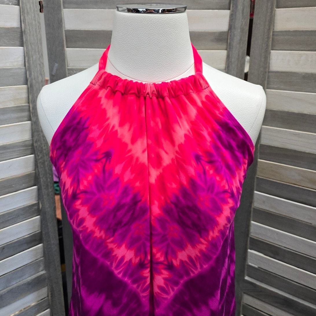 Women's UPF 50 High Neck Angled Tankini Top | Aqua Green | Medium
