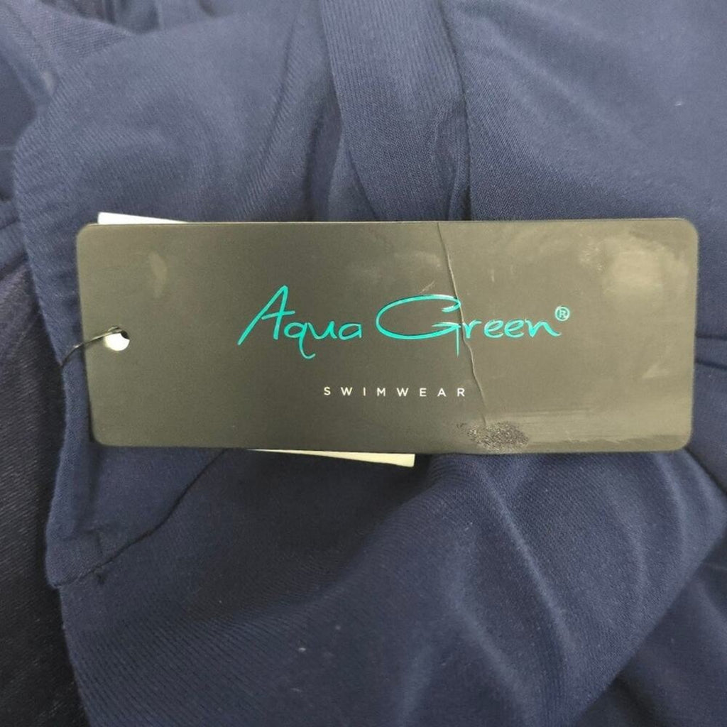 UPF 50 V-Neck Side Slit Swim Dress | Aqua Green