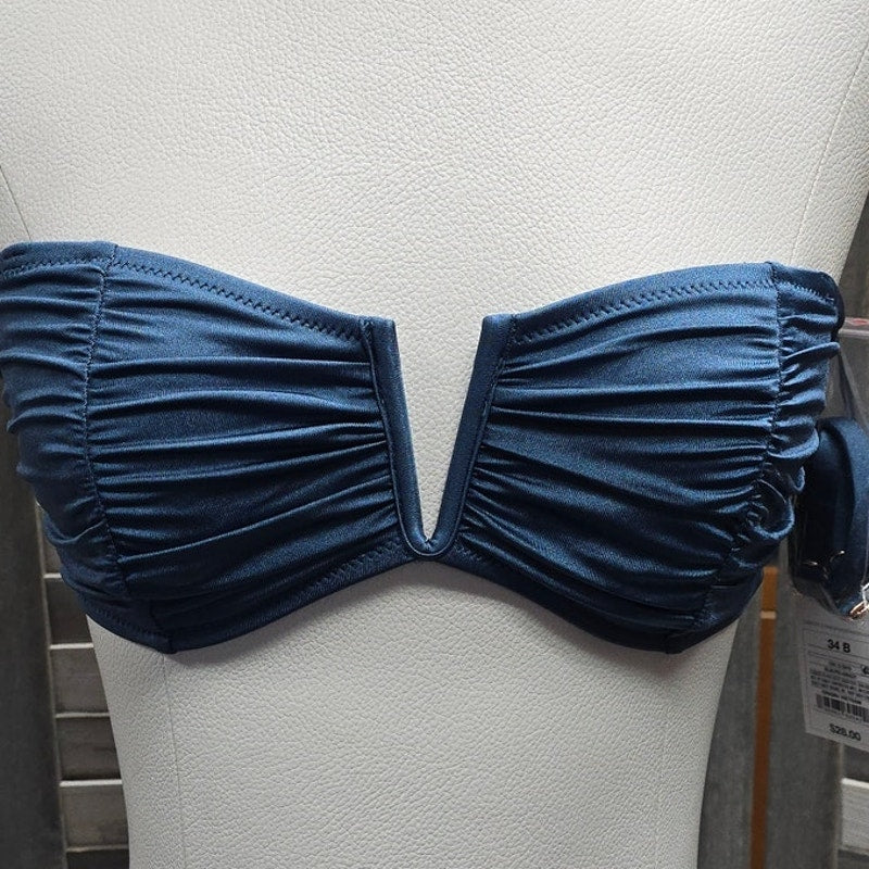 Women's V-Wire Shirred Bandeau Bikini Top | Shade & Shore