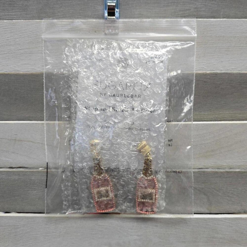 Rosé Bottle Drop Earrings - Rose Pink | SUGARFIX by BaubleBar