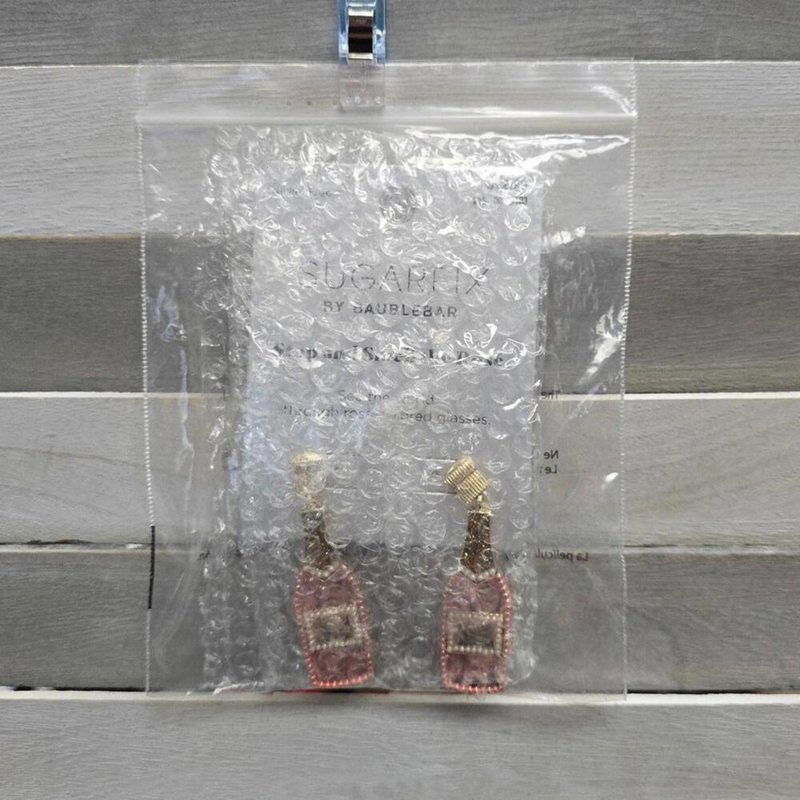 Rosé Bottle Drop Earrings - Rose Pink | SUGARFIX by BaubleBar