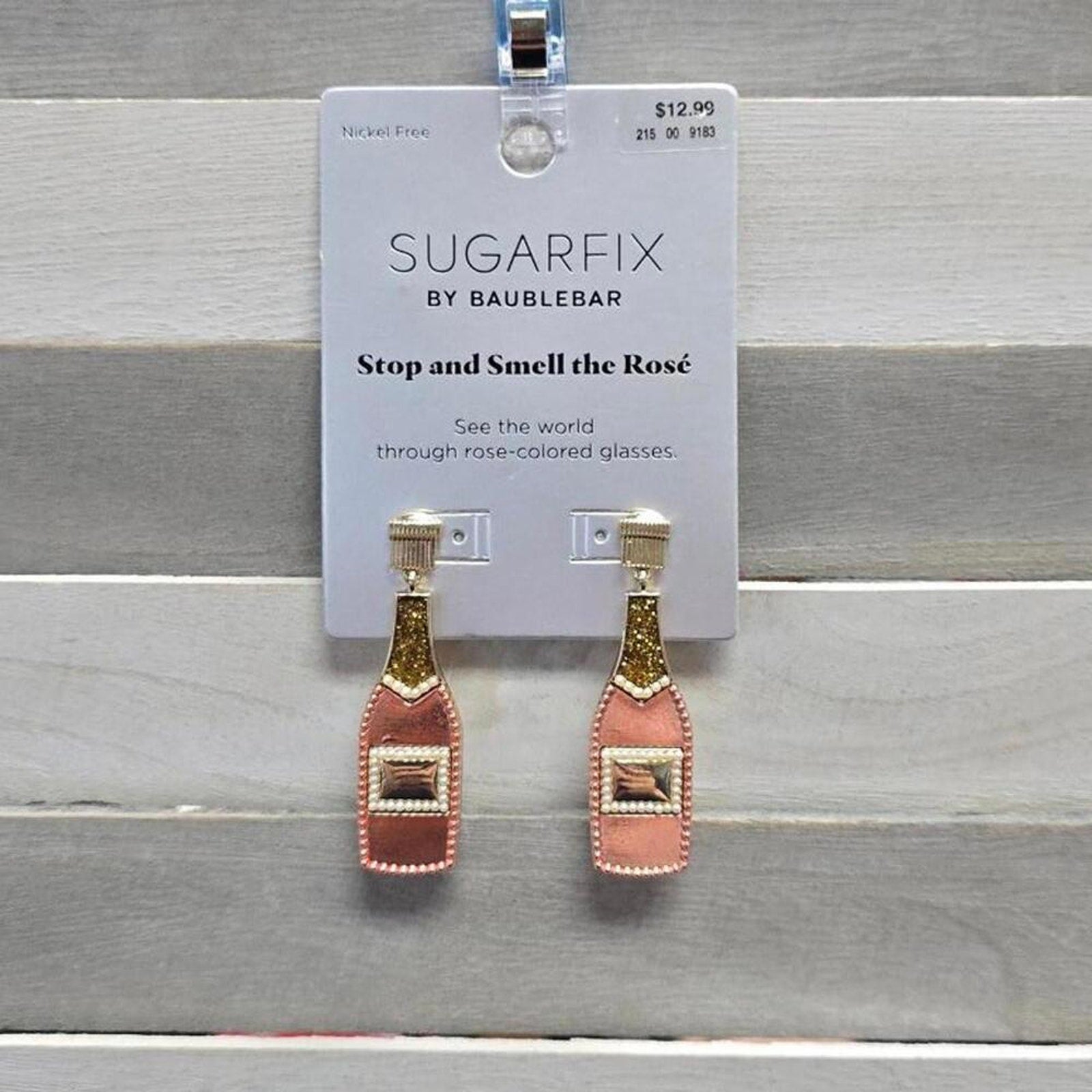 Rosé Bottle Drop Earrings - Rose Pink | SUGARFIX by BaubleBar