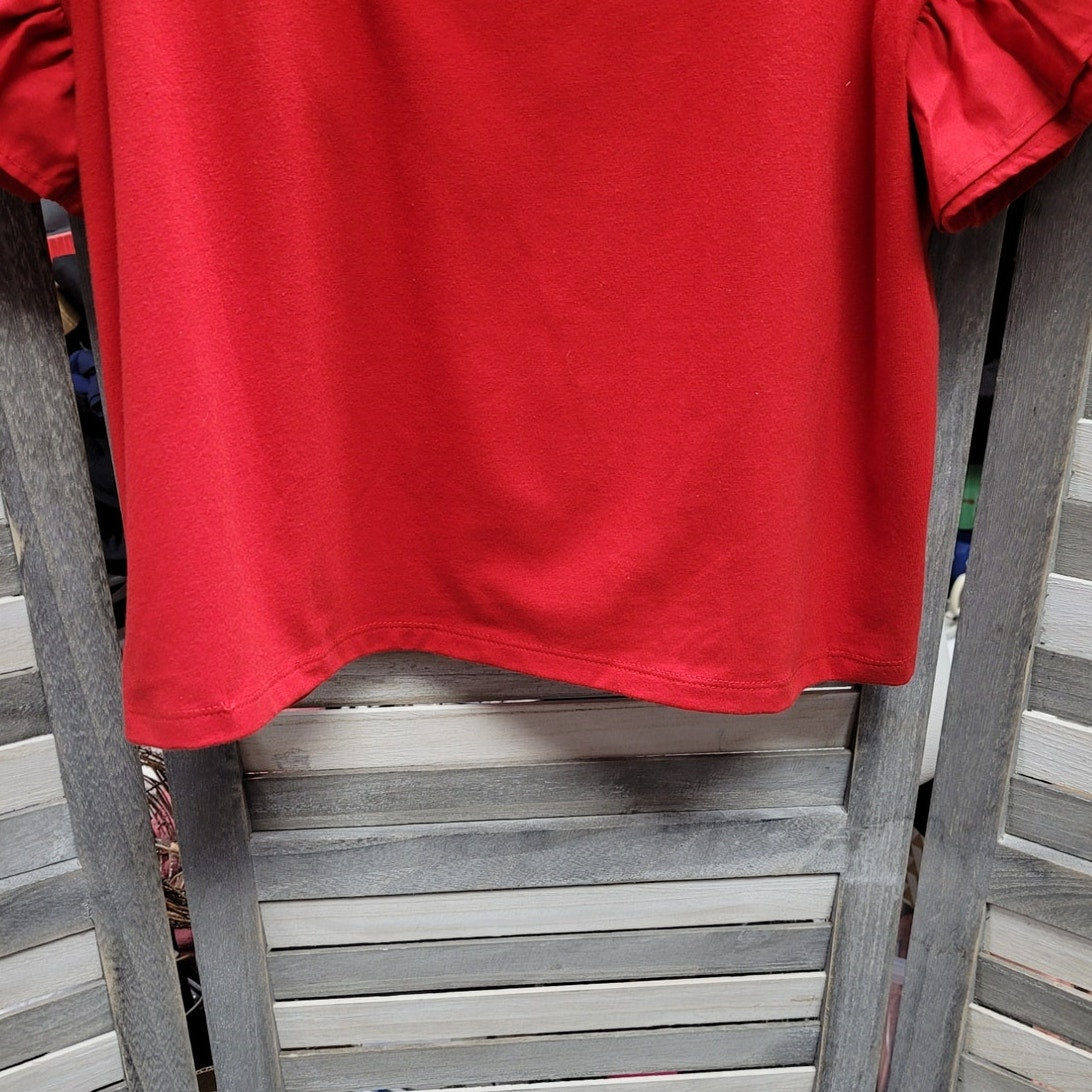 Women's Double Flutter Short Sleeve Slim Fit Top | a New Day | X Large