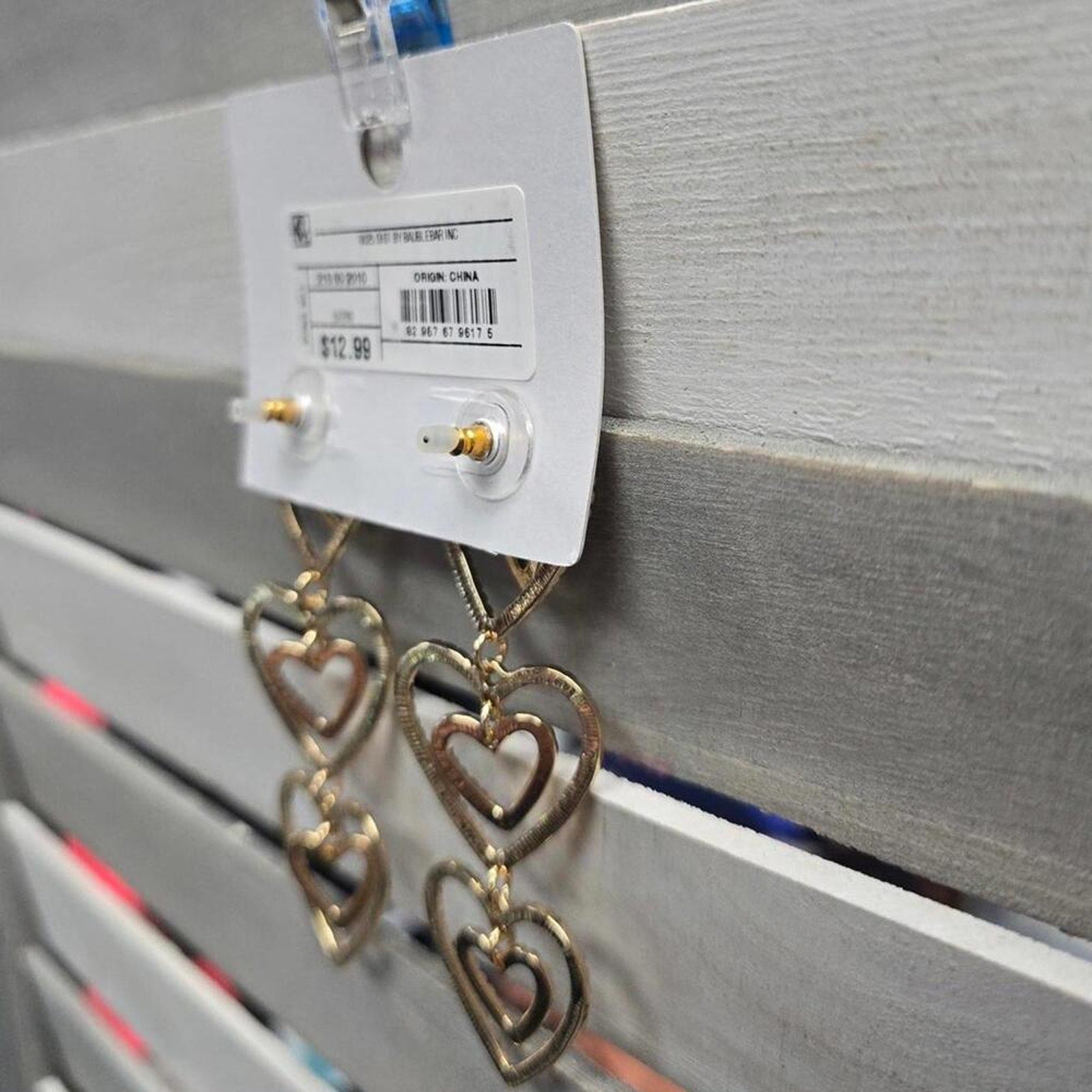Stacked Gold Heart Drop Earrings - Gold | SUGARFIX by BaubleBar