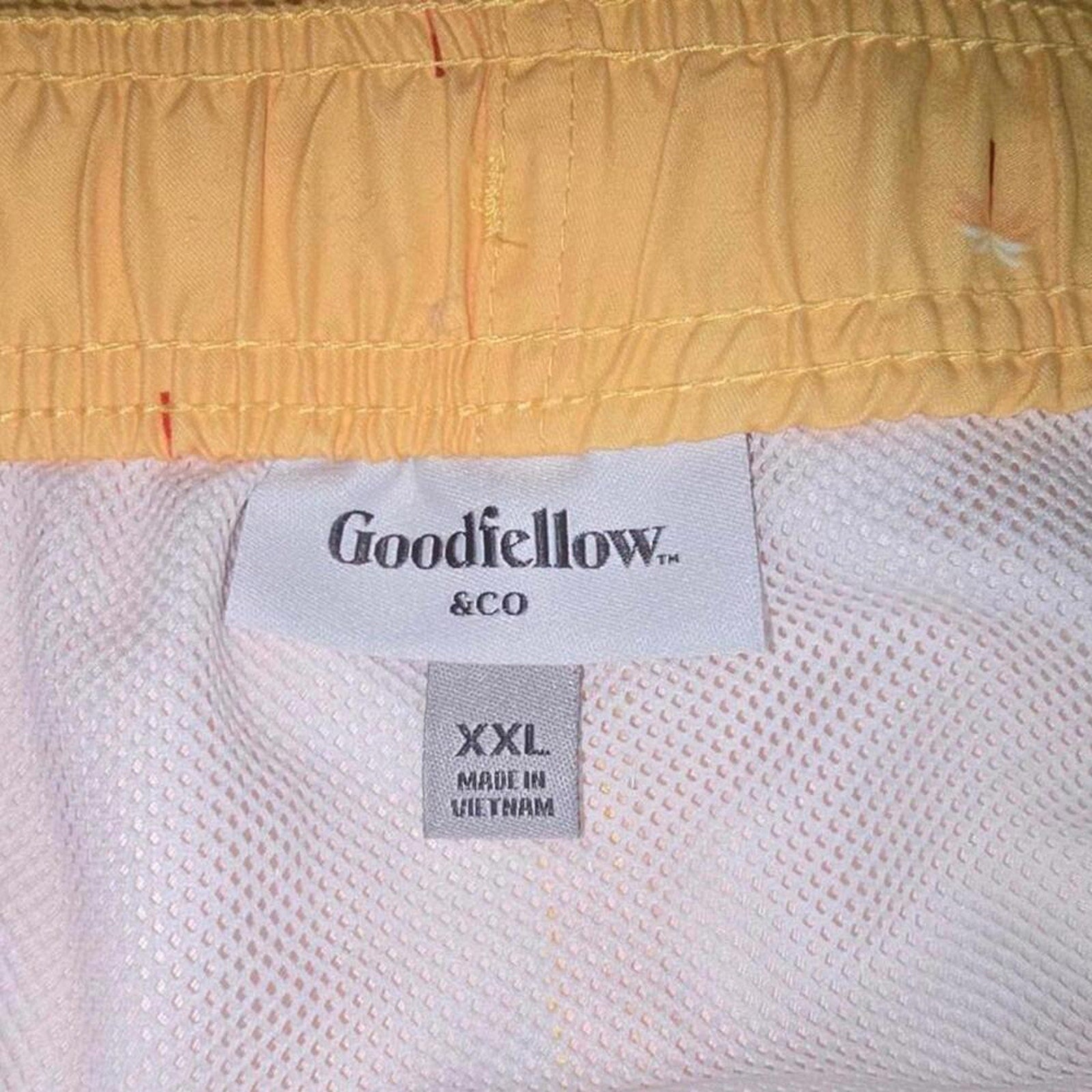 Men's Yellow Swim Trunks with Palm Trees | Goodfellow & Co | XX Large