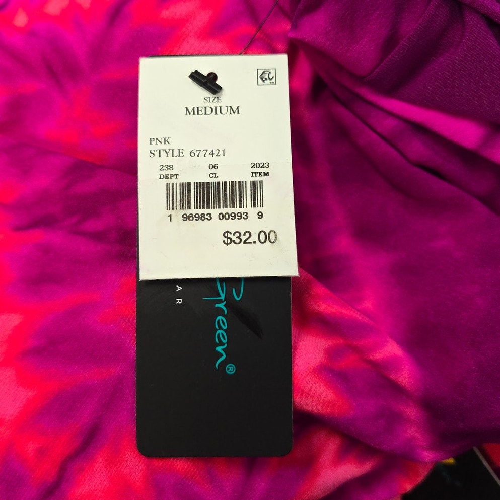 Women's UPF 50 High Neck Angled Tankini Top | Aqua Green | Medium