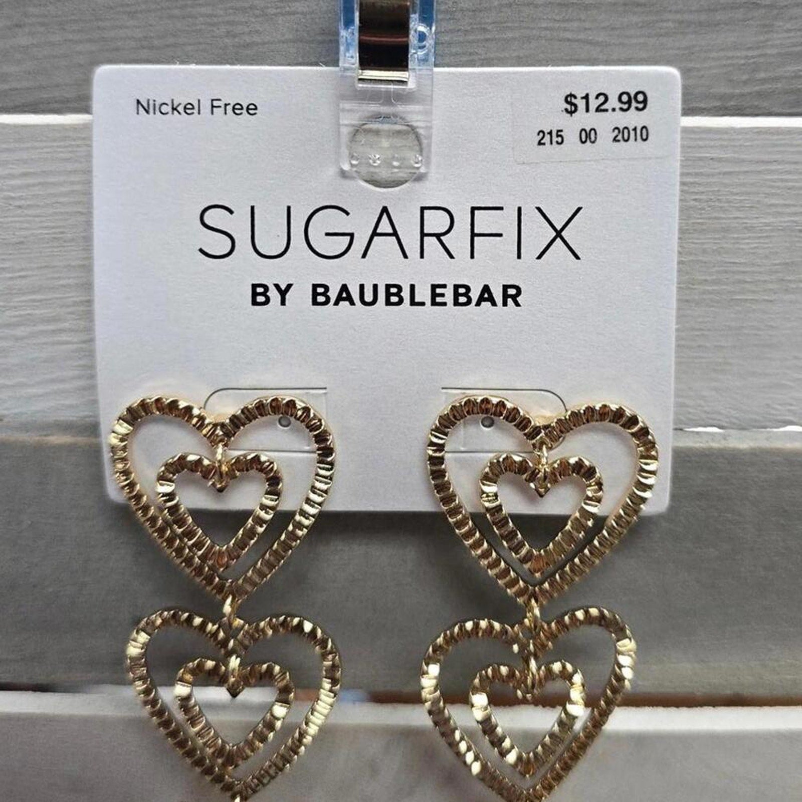 Stacked Gold Heart Drop Earrings - Gold | SUGARFIX by BaubleBar