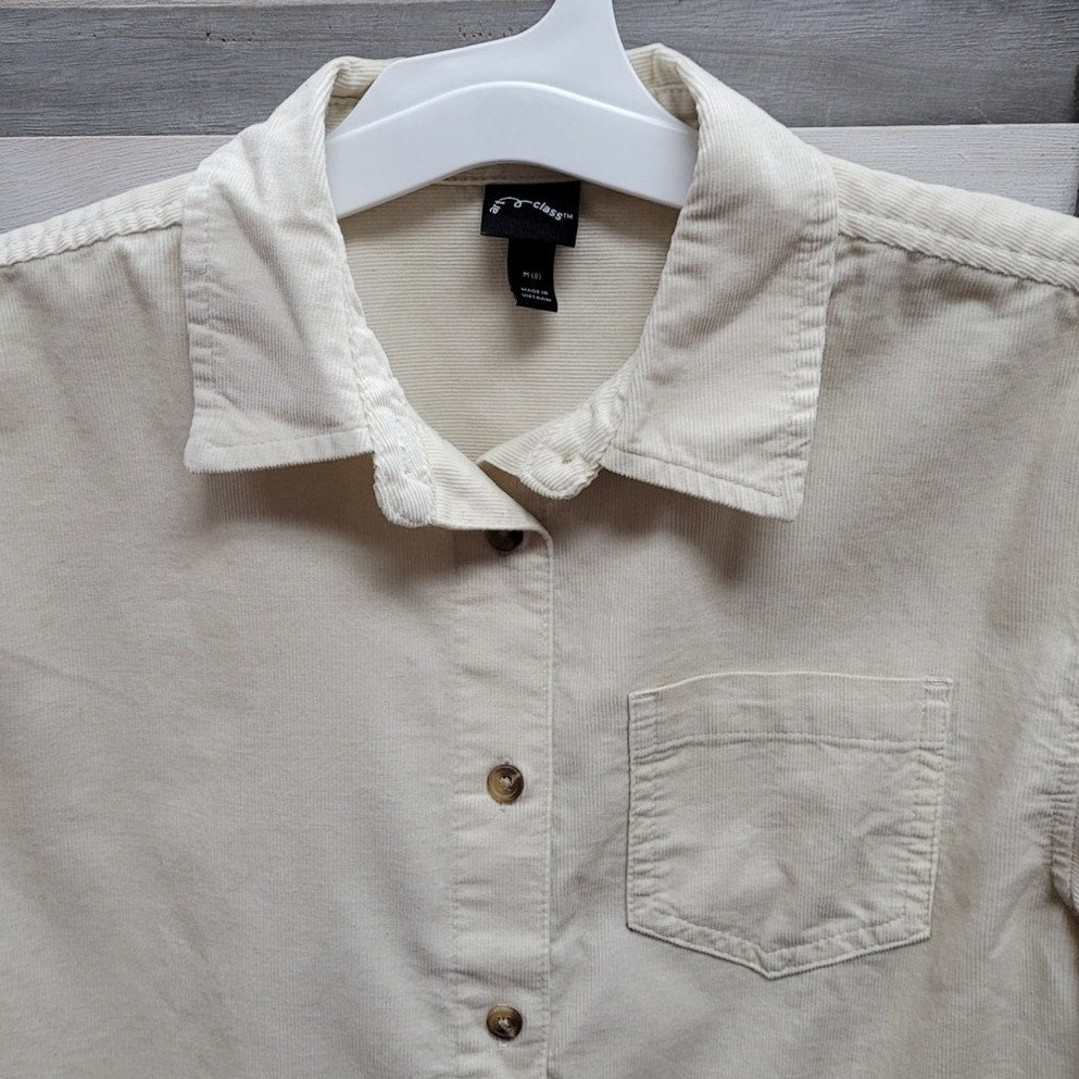 Girls' Long Sleeve Oversized Corduroy Layering Shirt | Art Class | Medium (8)